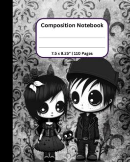 Composition Notebook: Goth Girl and Boy Lined Journal