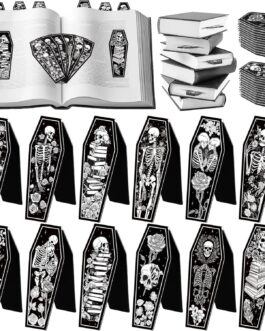 Mini Size Gothic Skeleton Coffin Magnet Bookmarks 48 pieces