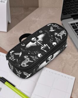 Goth Skull Pen Pencil Case Large Capacity