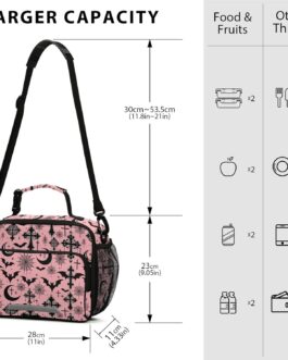 Gothic Lunch Bag, Insulated Lunch Box with Adjustable Shoulder Strap