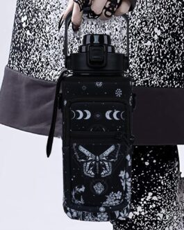Goth Moon Half Gallon Water Bottle with Sleeve – Flip Top Bpa Free Water Bottle 64 OZ