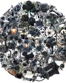 50 Pcs Dark Aesthetic Gothic Stickers for Water Bottle, Laptop, Vintage Goth Transparent Stickers