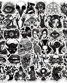 100Pcs Gothic Stickers Pack for Water Bottle, Laptop, Waterproof Vinyl