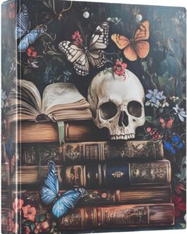 Skeleton Skulls, 3 Ring Binder, Three Ring Binders with Clipboard Fit 8.5” x 11”