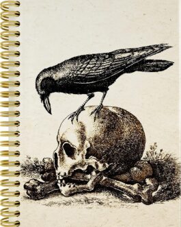 Skull Gothic Journal Notebook – 5.5×8.3 Inch Raven Spiral Bound