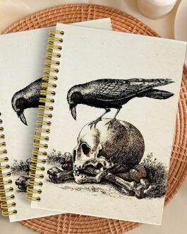 Skull Gothic Journal Notebook – 5.5×8.3 Inch Raven Spiral Bound
