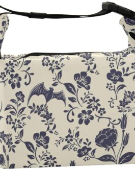 Goth Bat Print Insulated Lunch Bag, Reusable Lunch Box Tote