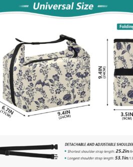 Goth Bat Print Insulated Lunch Bag, Reusable Lunch Box Tote