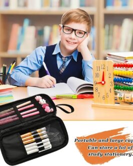 Skull Skeletons Large Capacity Pencil Case HGothic Large Storage Pen Pencil, Bag 3 Compartments