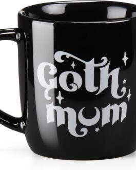 LemonRoad Mother’s Day Gothic Mom Gift Coffee Mug Witchy Goth Ceramic Coffee Cup Funny Mom Mug Goth Lovers Witchy Spooky Gifts for Women Mommy Birthday Gift
