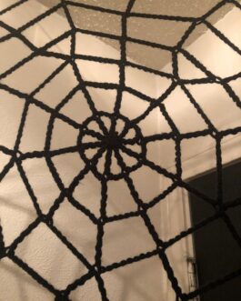 Black Spiderweb | Crocheted Spiderweb | Witchy Aesthetic | Spooky Decor