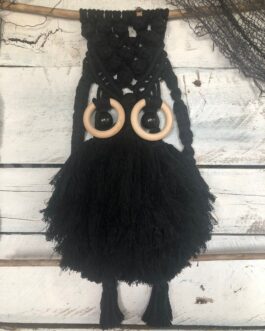 Macrame Owl | Black Macrame | Goth Macrame | Witchy Aesthetic