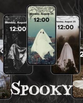 Spooky Phone Wallpapers Set of 5 | Ghost Phone Wallpapers | Halloween Cell Phone Wallpapers | Etsy Witch