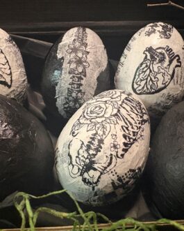Creepy Easter | Primitive Easter | Goth Easter | Decoupaged Eggs