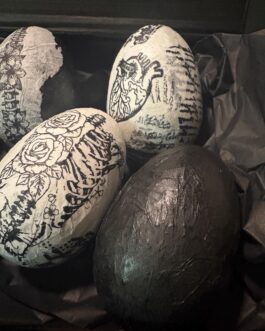 Creepy Easter | Primitive Easter | Goth Easter | Decoupaged Eggs